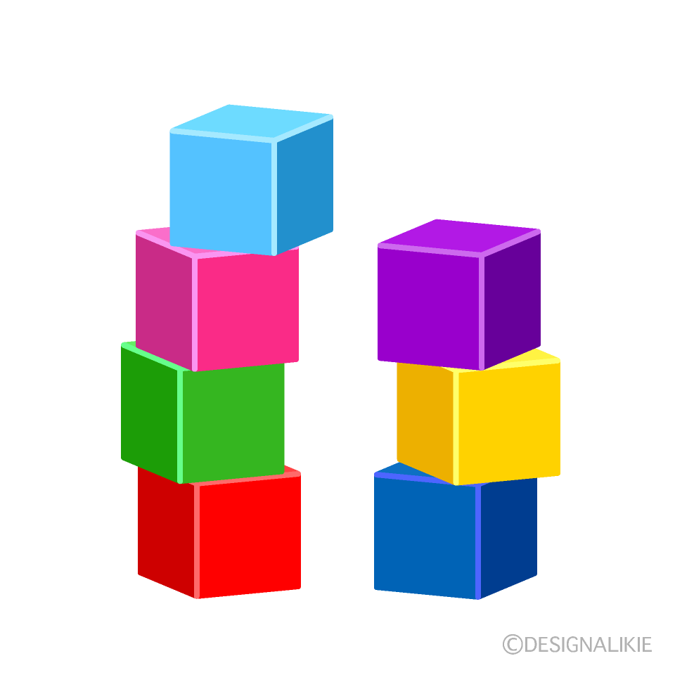 Cube Blocks Clip Art Free PNG Image｜Illustoon