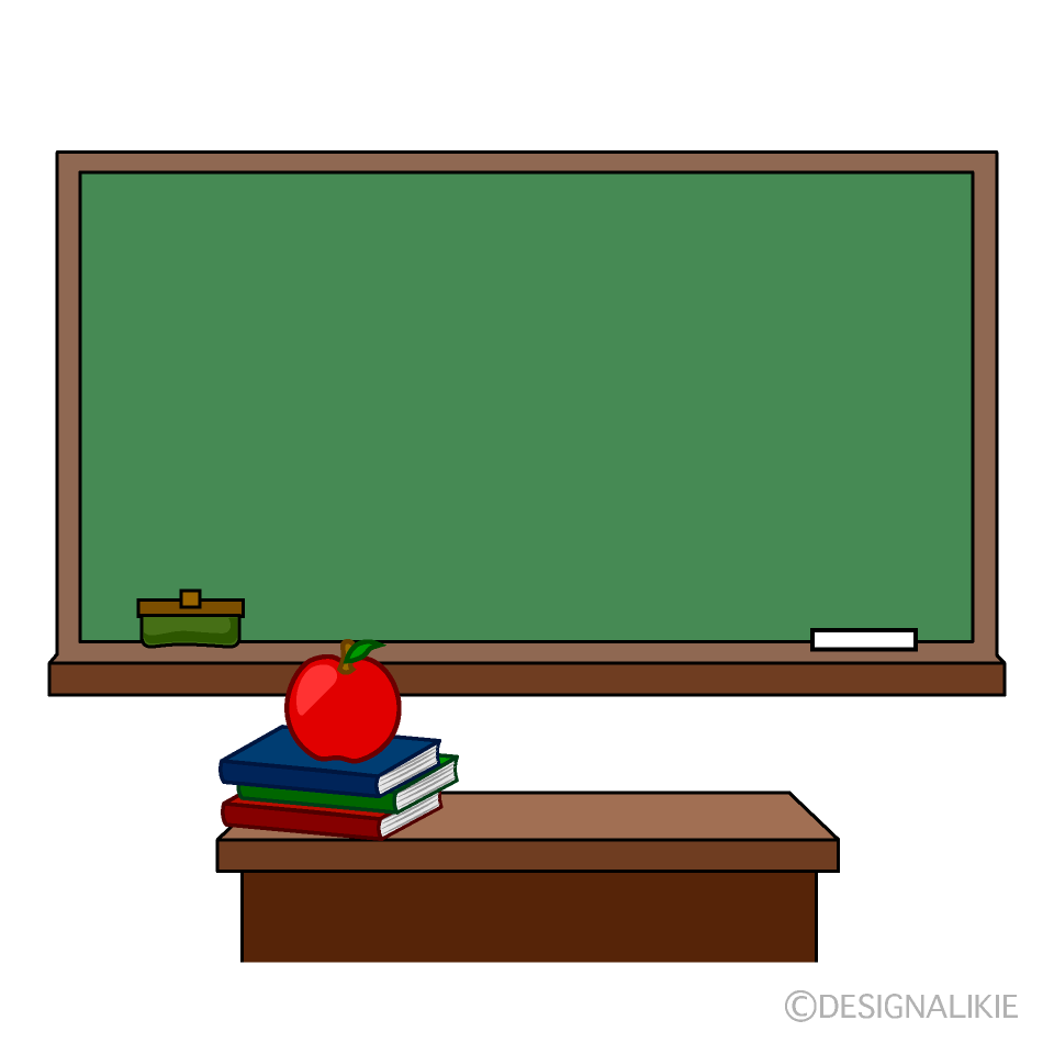 Classroom Blackboard With Apple Clip Art Free PNG Image Illustoon