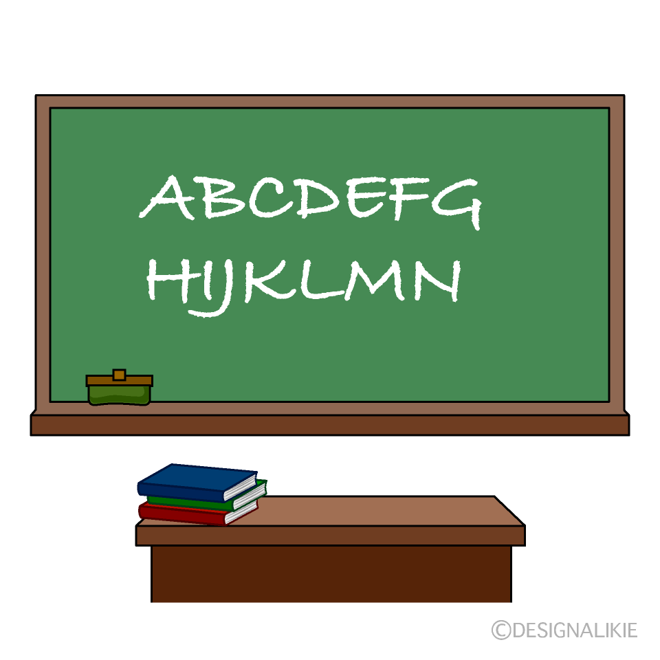 Classroom Blackboard with English