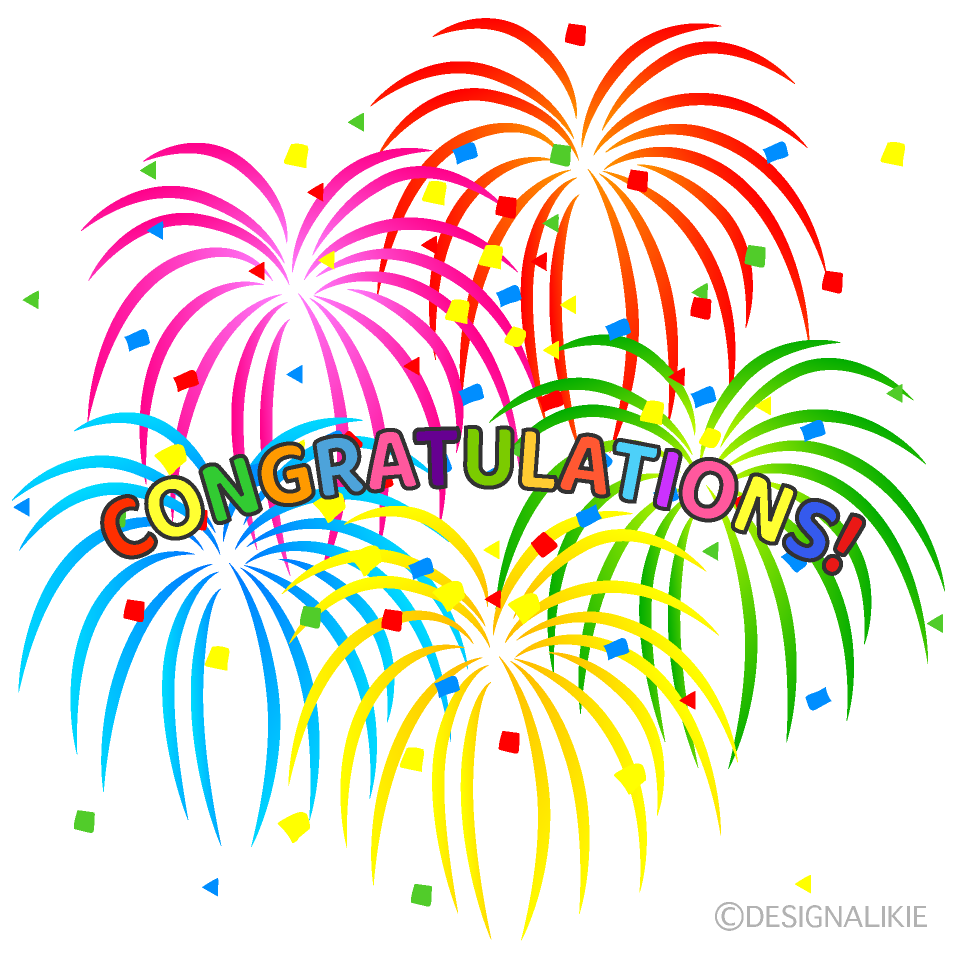 Congratulations Colorful Fireworks