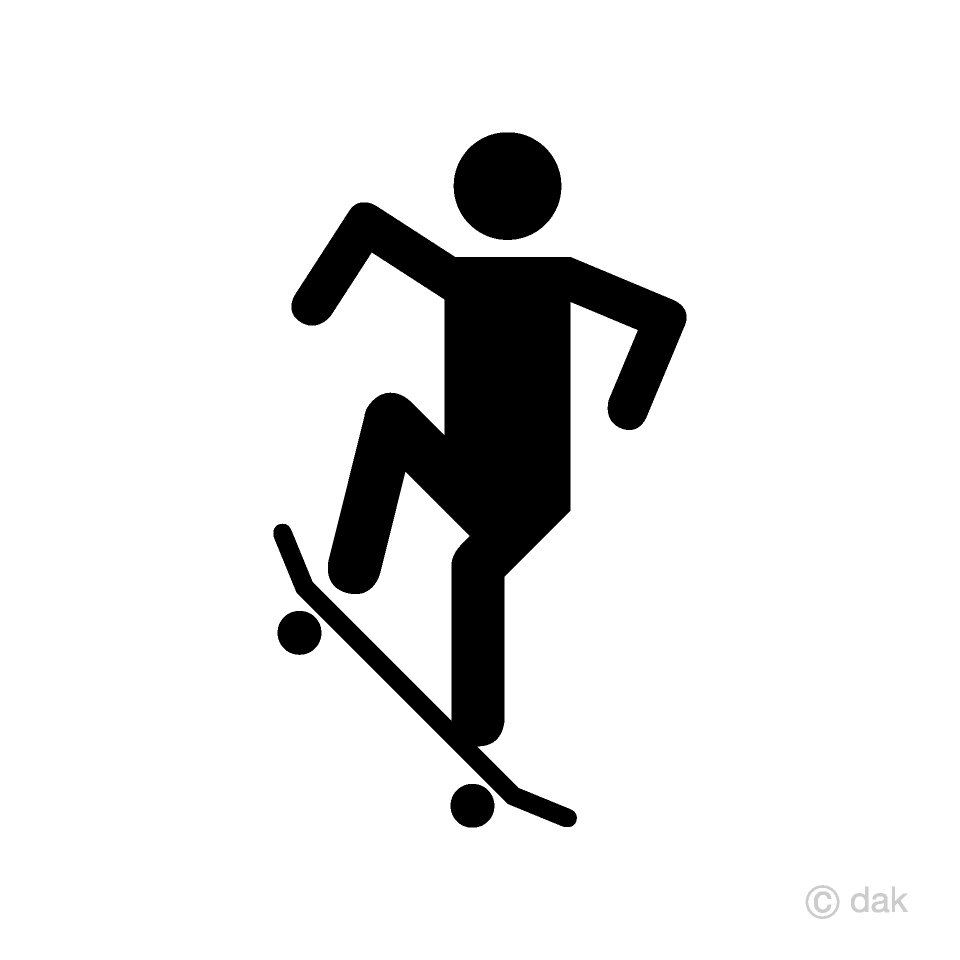 Jumping Skater Pictogram Free PNG Image｜Illustoon