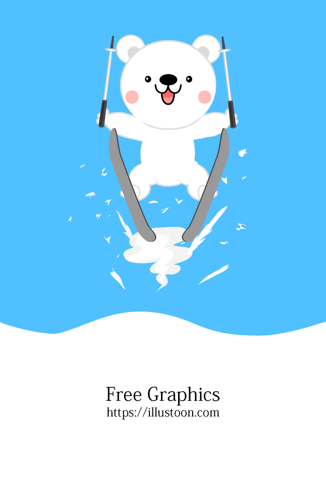 Ski jump polar bear graphic card
