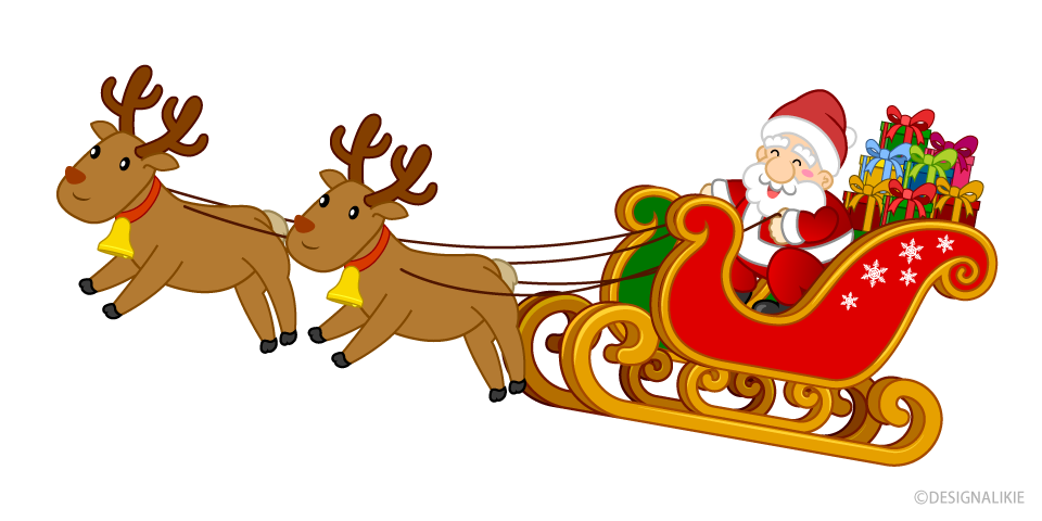 Reindeer-Pulled Santa Flying