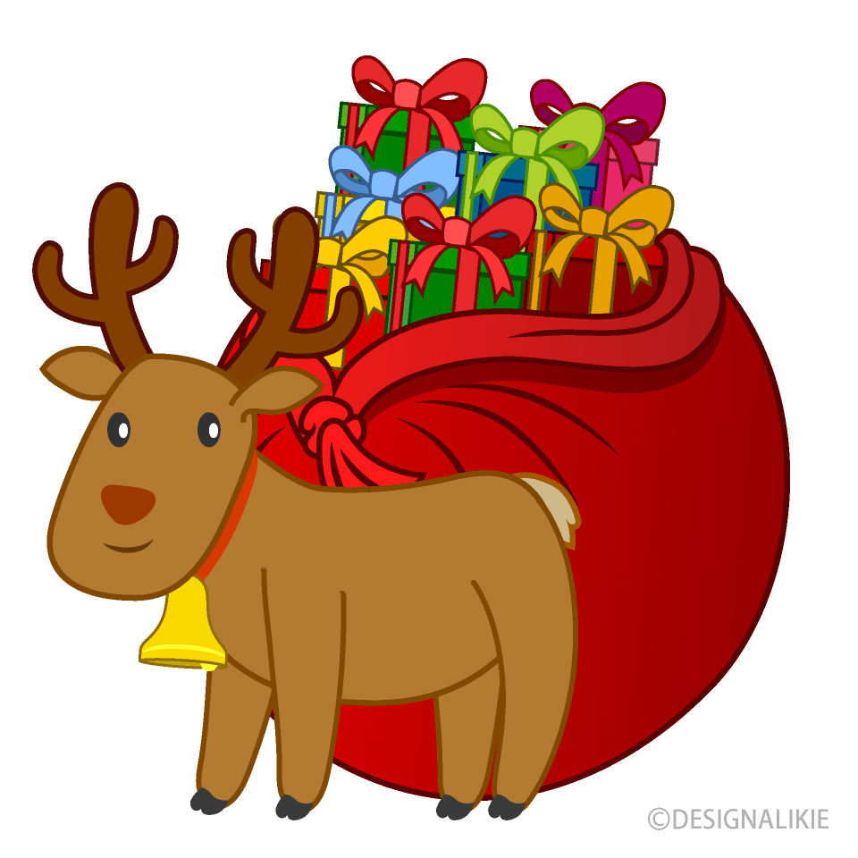 Reindeer and Santa's Gift Bag