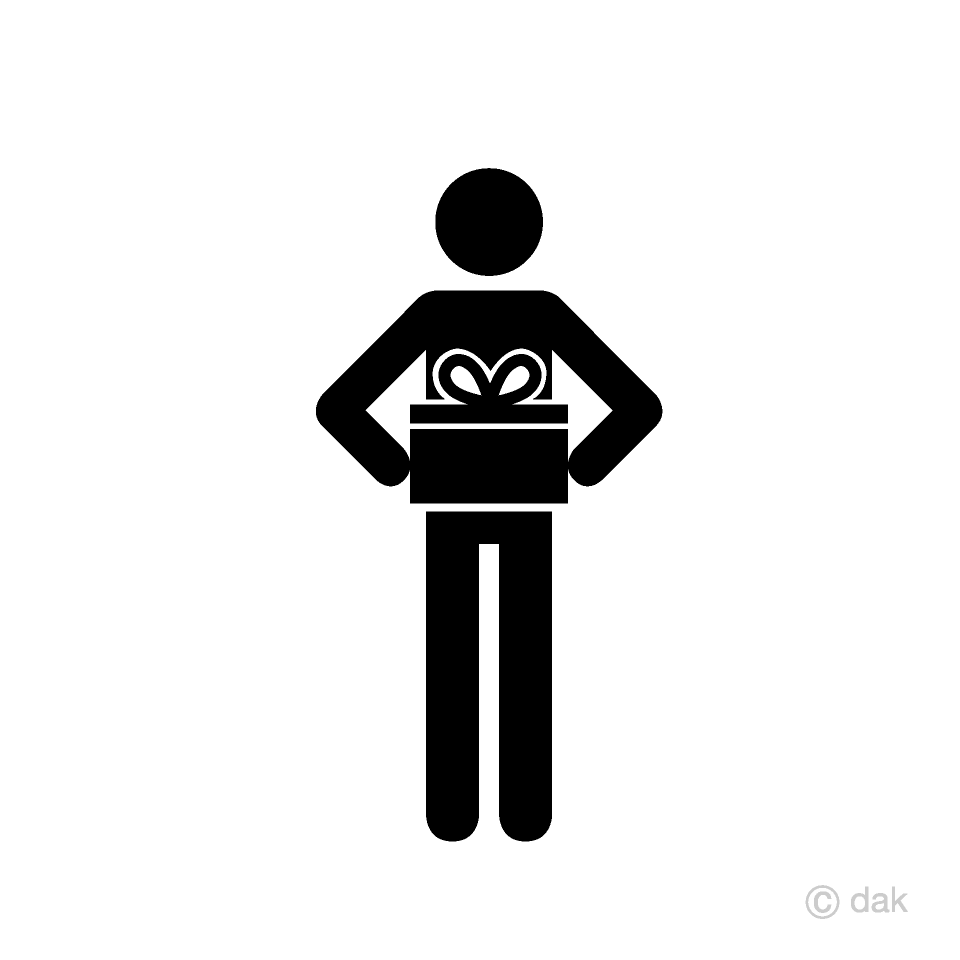 Person with Present Box Pictogram