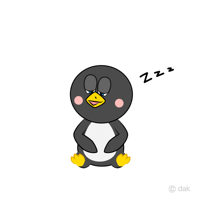 Sleeping Penguin Cartoon Free PNG Image｜Illustoon
