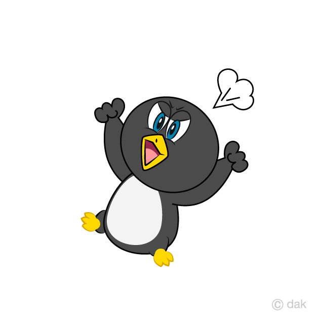 Angry Penguin Cartoon Free PNG Image｜Illustoon