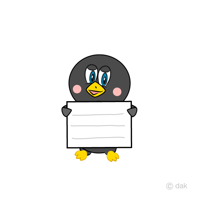 Pingüino con una tabla