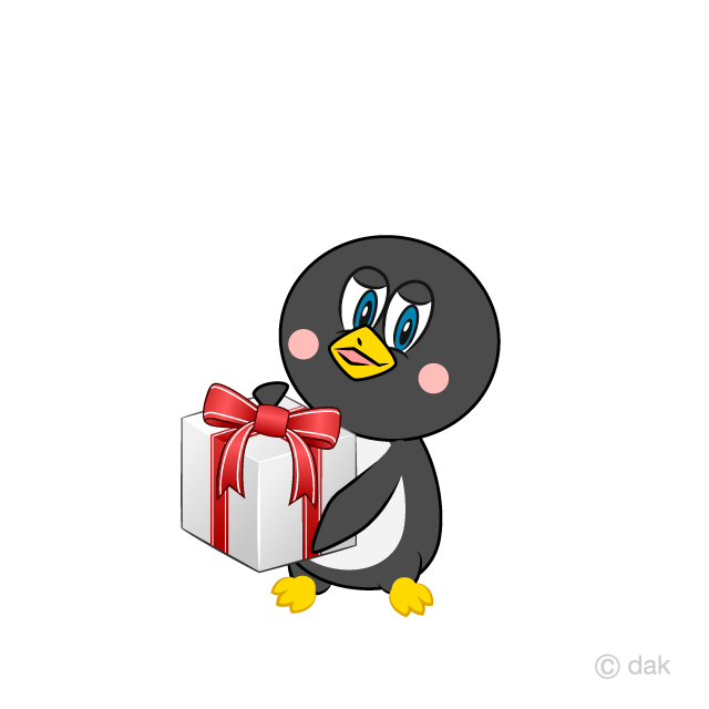 Giving a Gift Box Penguin Cartoon Free PNG Image｜Illustoon