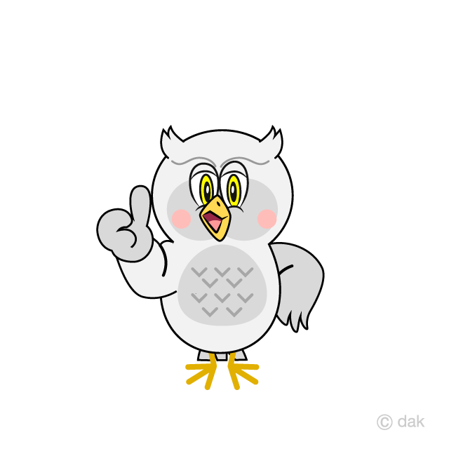 Thumbs up White Owl Cartoon Free PNG Image｜Illustoon