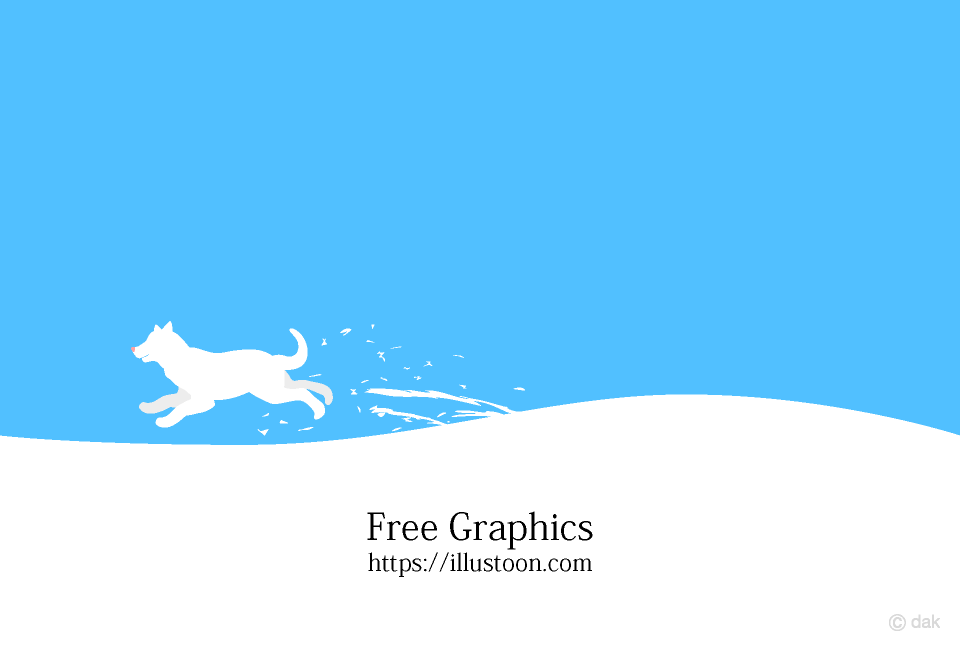 Dog running on the snowy field Graphics