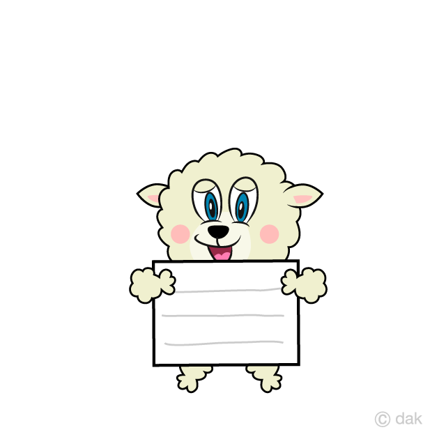 Sheep with a Board