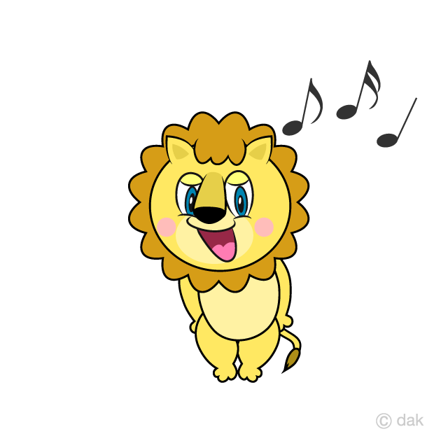 Singing Lion Cartoon Free PNG Image｜Illustoon
