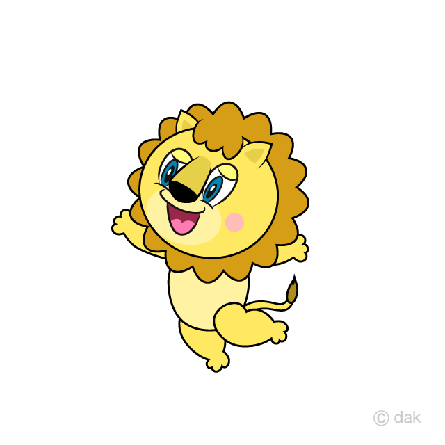 Jumping Lion Cartoon Free PNG Image｜Illustoon