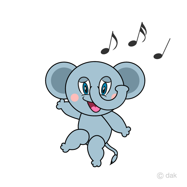 Dancing Elephant Cartoon Free PNG Image｜Illustoon