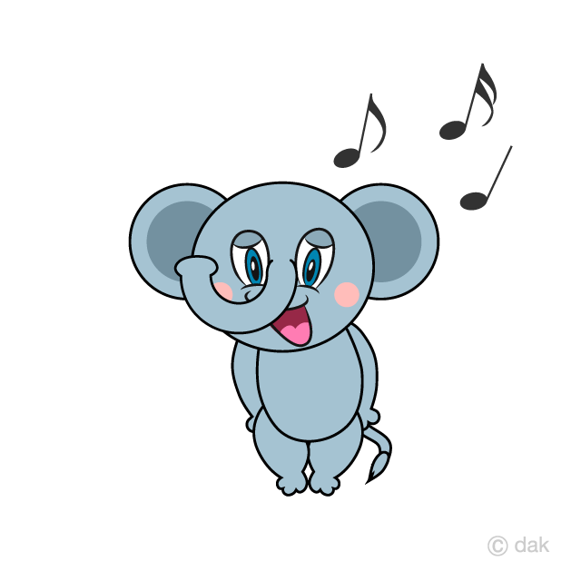 Singing Elephant Cartoon Free PNG Image｜Illustoon