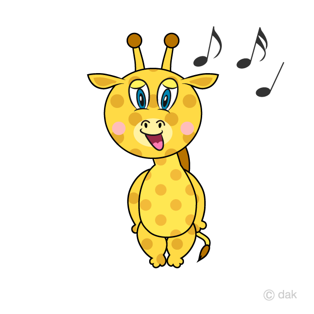 Singing Giraffe Cartoon Free PNG Image｜Illustoon