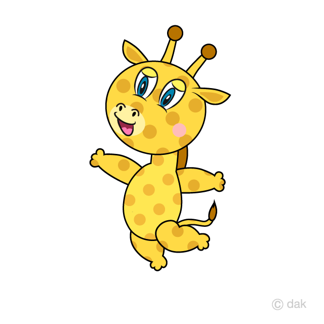 Jumping Giraffe Cartoon Free PNG Image｜Illustoon