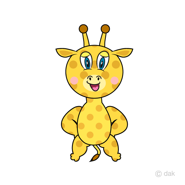 Confidently Giraffe Cartoon Free PNG Image｜Illustoon