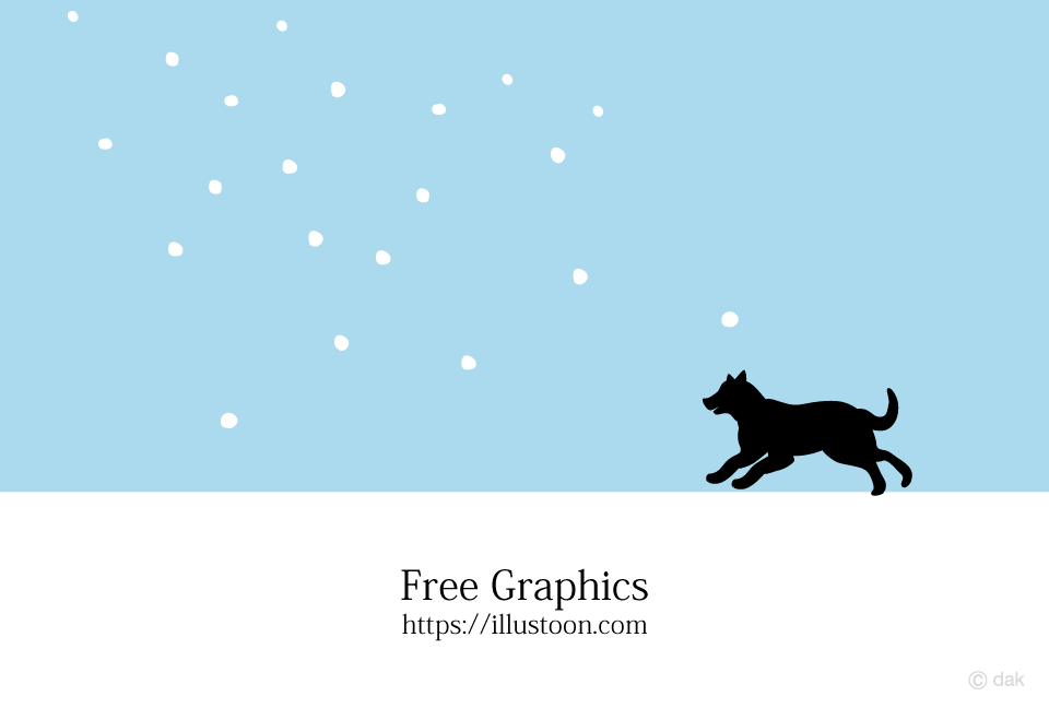 Flying snow and dog running Graphics