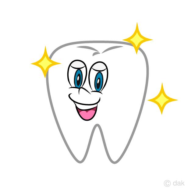 Shiny Tooth Cartoon Free PNG Image｜Illustoon