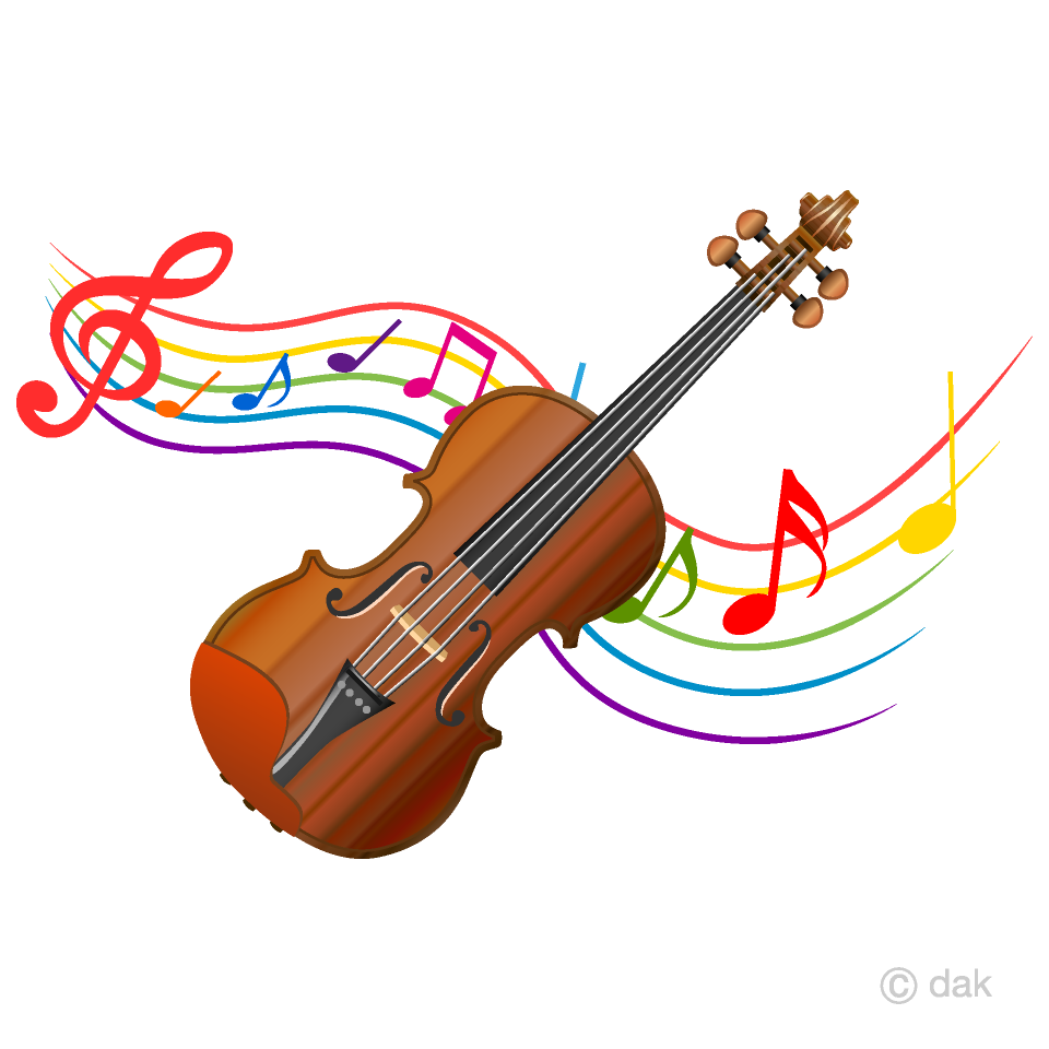 Violin and Music Note Waving