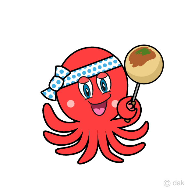 Takoyaki Octopus Cartoon Free PNG Image｜Illustoon