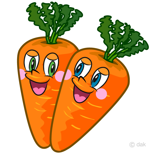 Friendly Carrots Cartoon Free PNG Image｜Illustoon