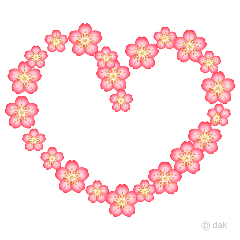 Pink Flower Wreath Heart