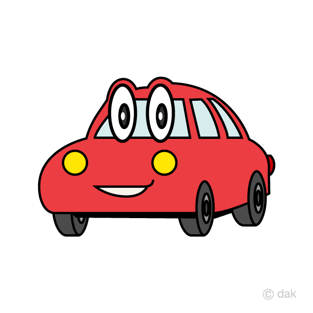 Cute Red Car Cartoon Free PNG Image｜Illustoon