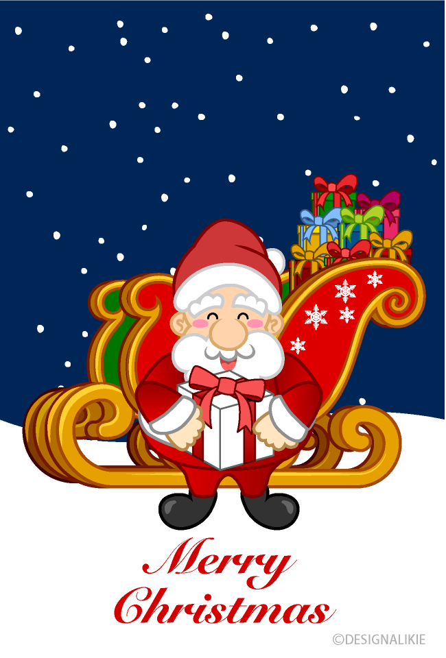 Santa Claus with a gift box Illustration Free PNG Image｜Illustoon