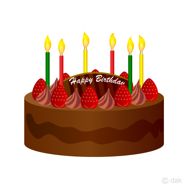 Pastel de cumpleaños de fresa y chocolate Gratis Dibujos Animados  Imágene｜Illustoon ES