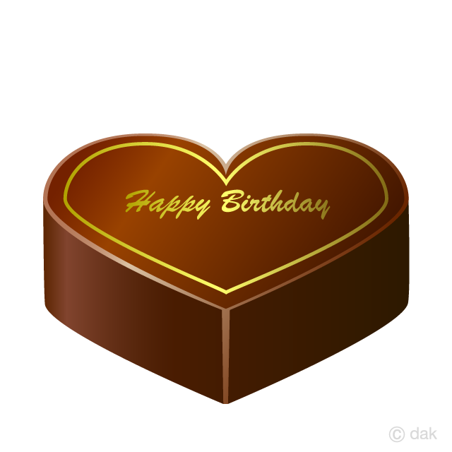 Pastel de cumpleaños de corazón recubierto de chocolate