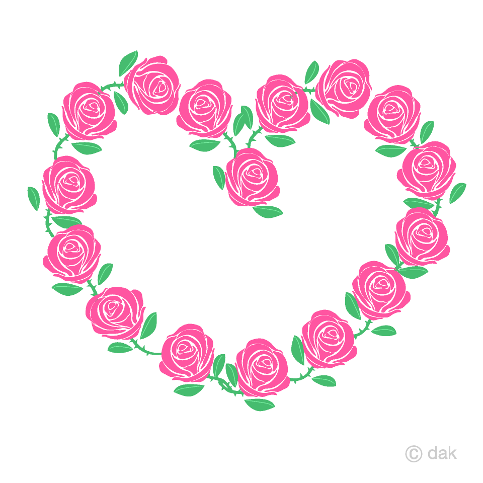 Pink Rose Wreath Heart