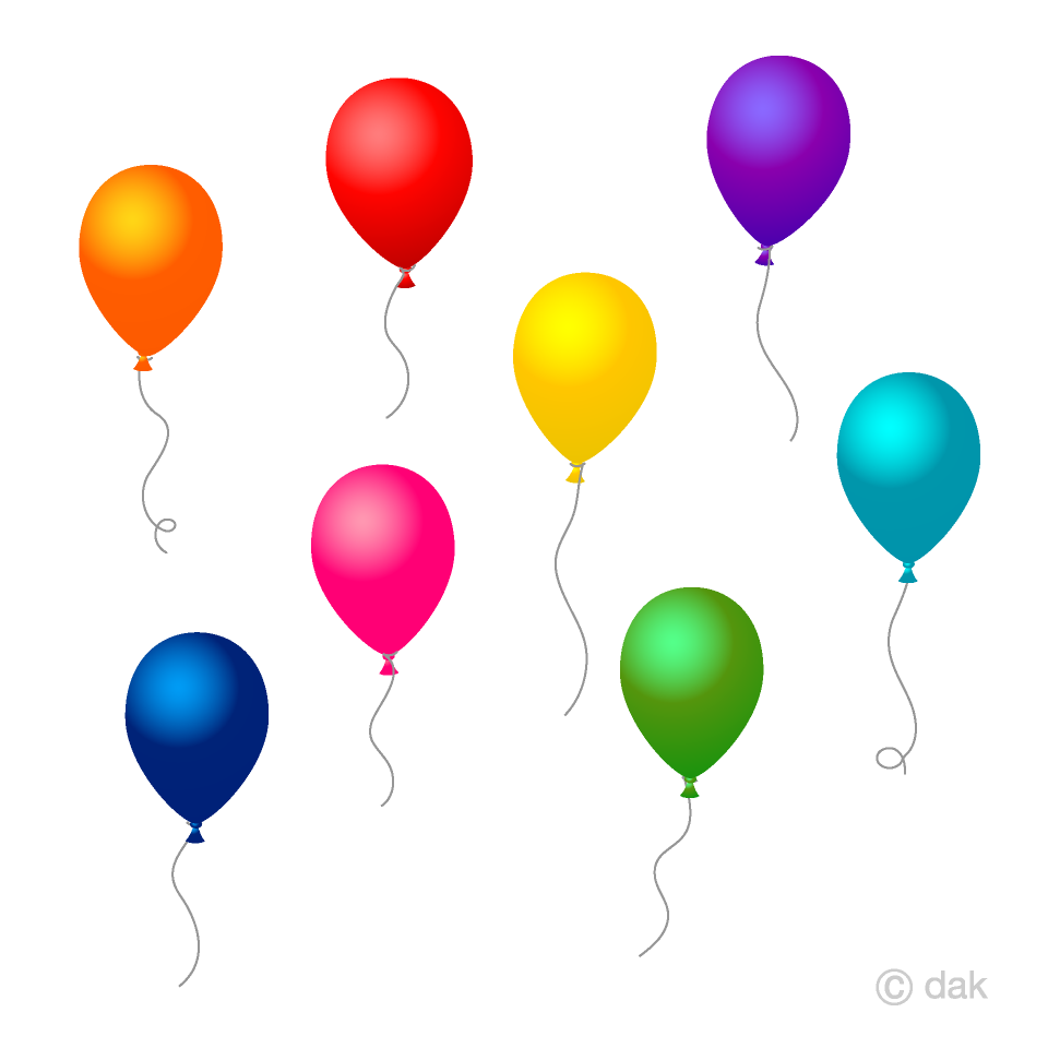 Muchos globos de colores flotando en el aire. Gratis Dibujos Animados  Imágene｜Illustoon ES