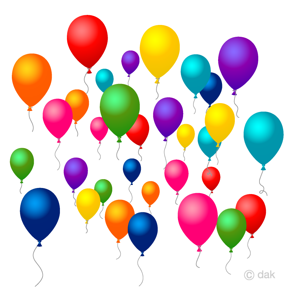 Many balloons flying in the sky