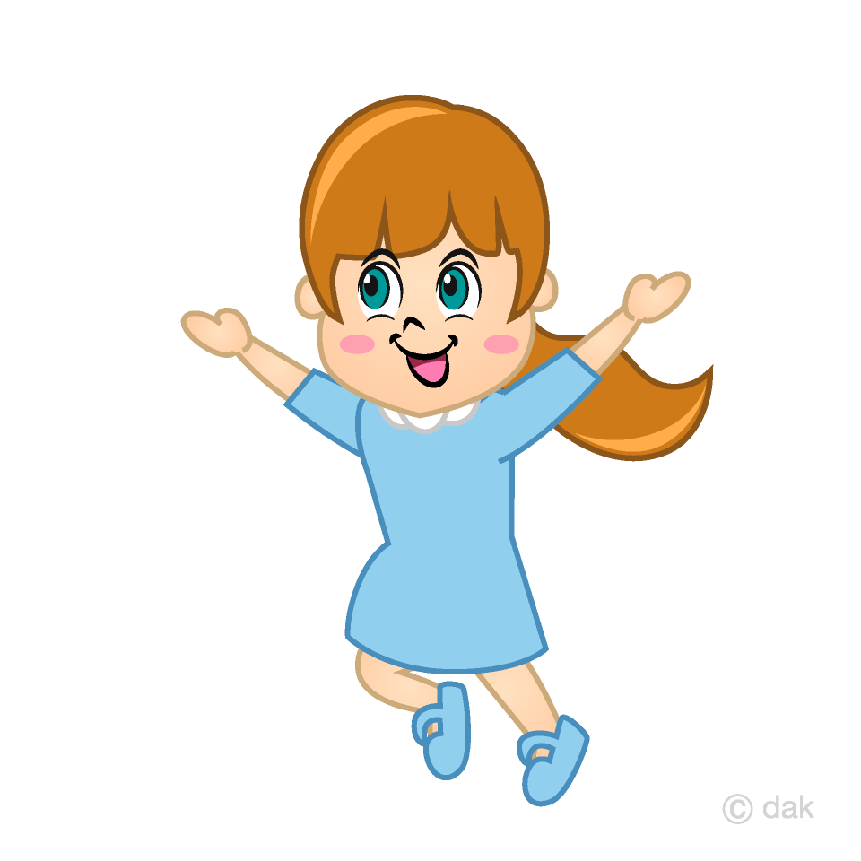 Jumping Girl Cartoon Free PNG Image｜Illustoon