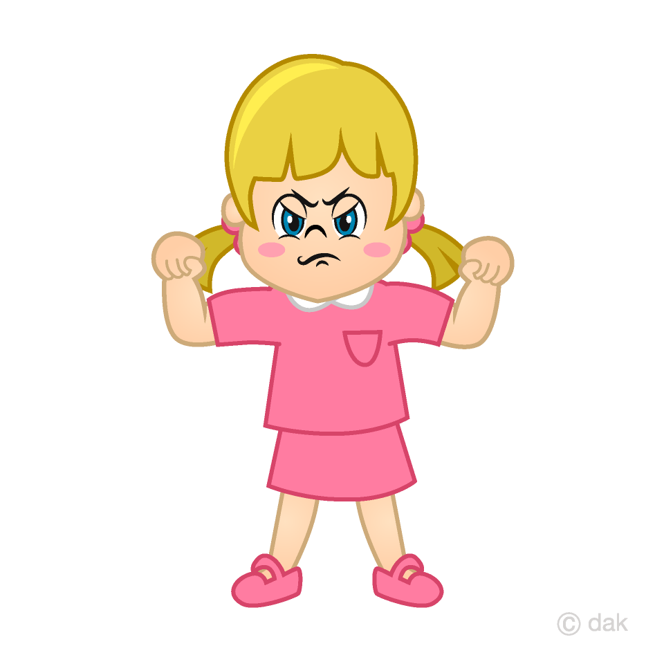 Angry Girl Cartoon Free PNG Image｜Illustoon