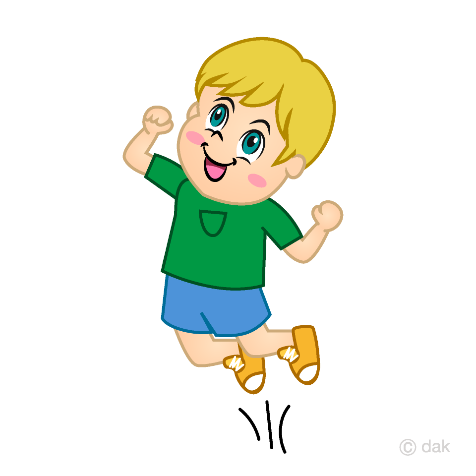 Jumping Boy Cartoon Free PNG Image｜Illustoon