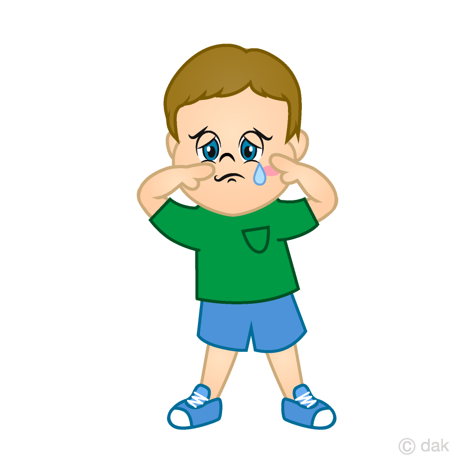 Crying Boy Cartoon Free PNG Image｜Illustoon
