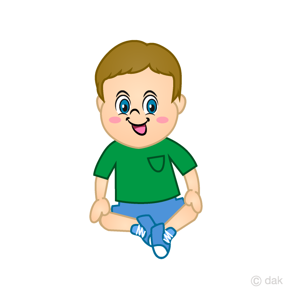 Sitting Boy Cartoon Free PNG Image｜Illustoon