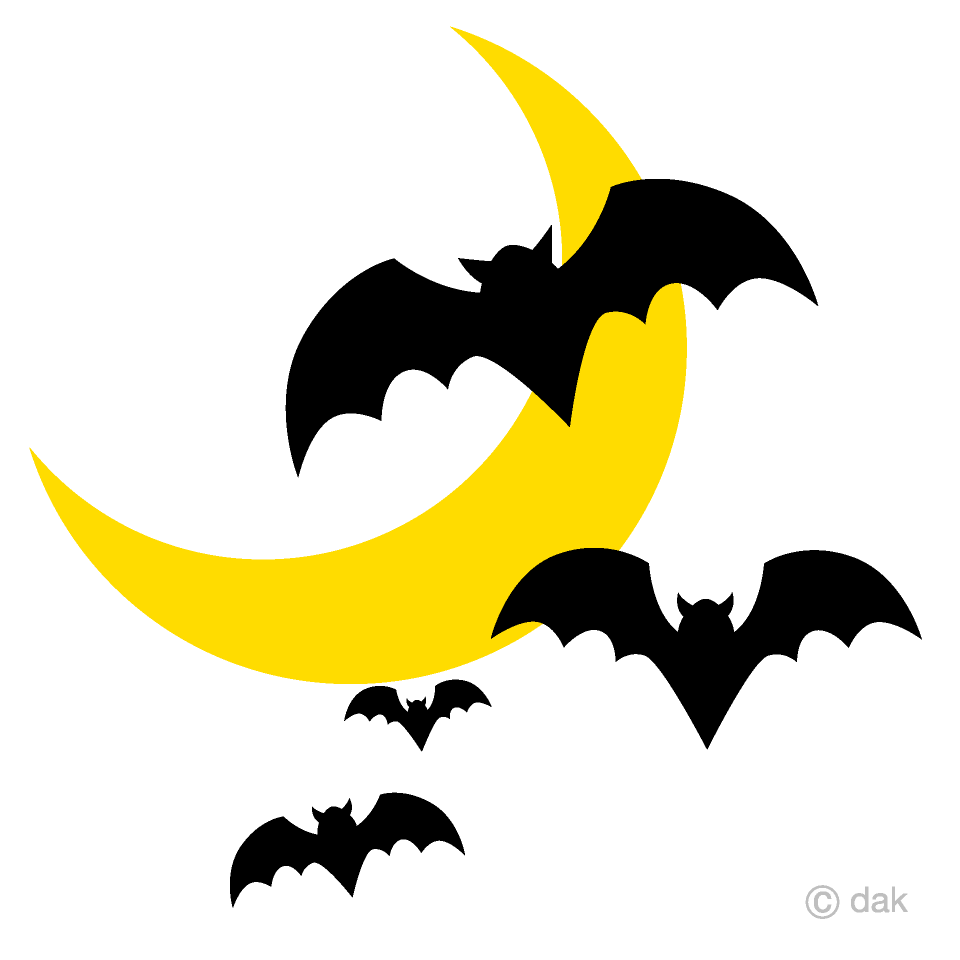 Crescent Moon and Bats