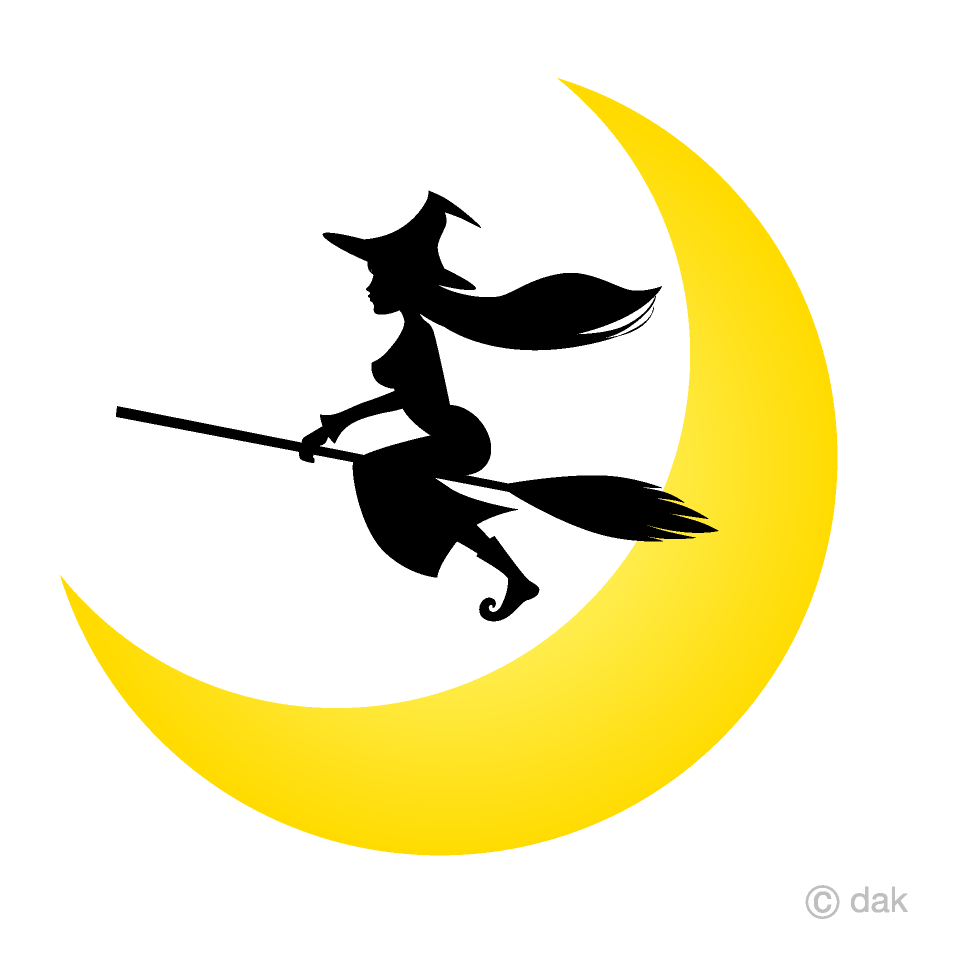 Flying Witch and Crescent Moon