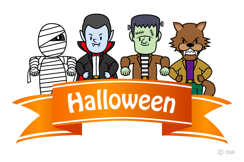 Cinta de monstruo de Halloween Gratis Dibujos Animados Imágene｜Illustoon ES