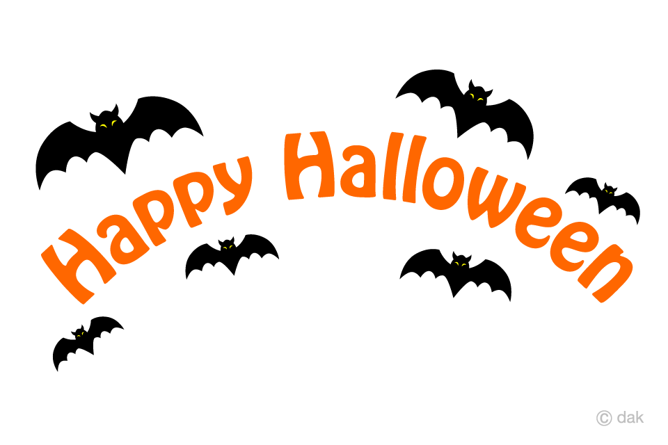 Murciélagos y texto de Halloween Gratis Dibujos Animados Imágene｜Illustoon  ES