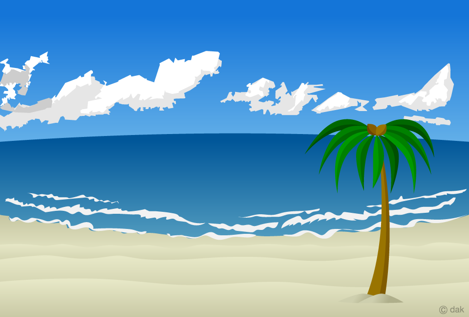 A palm tree on a sandy beach background