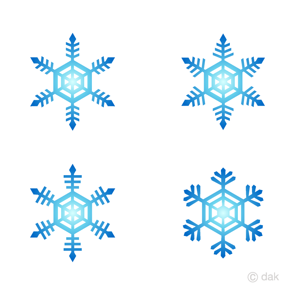 4 copos de nieve azules Gratis Dibujos Animados Imágene｜Illustoon ES