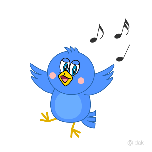 Dancing Blue Bird Cartoon Free PNG Image｜Illustoon