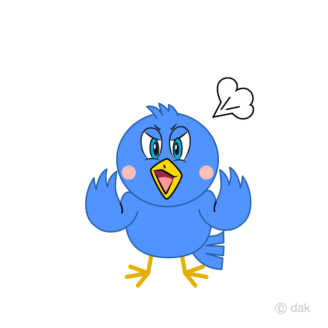 Angry Blue Bird Cartoon Free PNG Image｜Illustoon