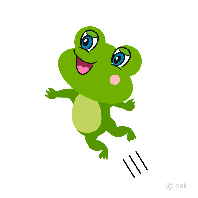 Cute Frog Jumping Cartoon Free PNG Image｜Illustoon